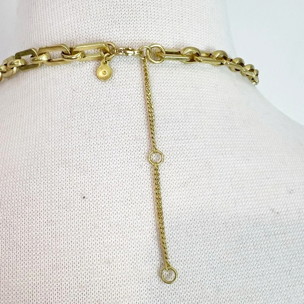 MADEWELL CHUNKY GOLD WITH MEDALLION CHARM NECKLACE 17” - Picture 2 of 3